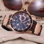 Replica Ulysse Nardin Diver Chronograph Hammerhead Shark Rose Gold Watch